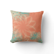 Coral Tropical e Abstrato Teal