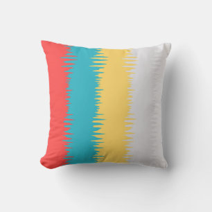 Almofada Coral Turquesa Amarelo - Stripes