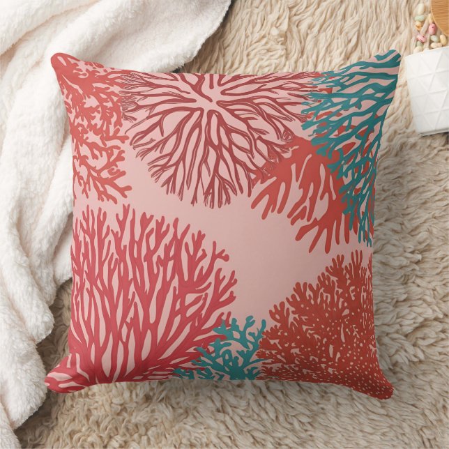 Almofada Coral & Turquoise AI art (Cobertor)