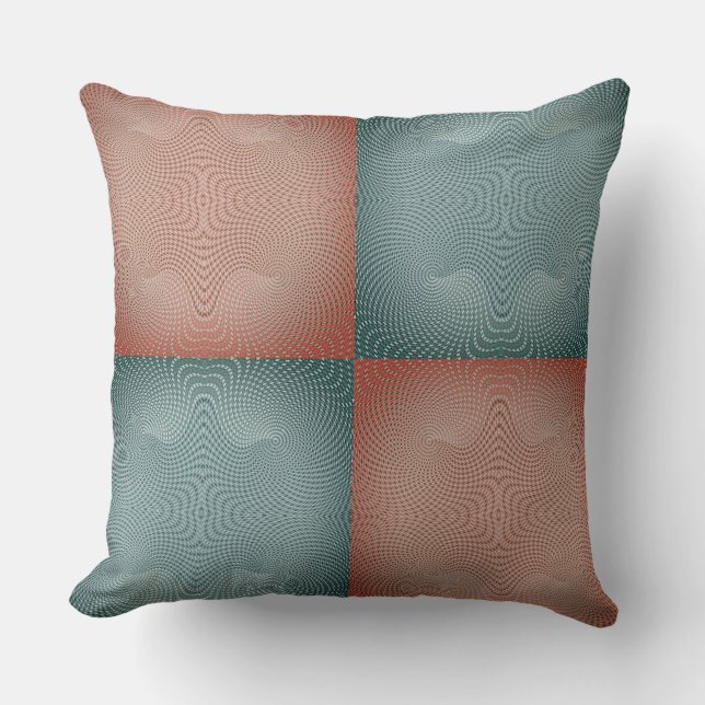 Almofada Coral Twirl in Rust & Sage (Frente)