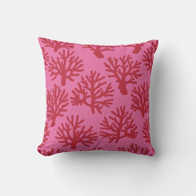 Almofada Coral Vermelho Rosa (Frente)