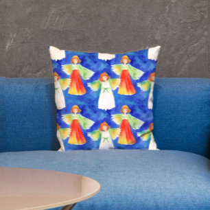 Almofada Corante Corajoso Guardião Angels Blue Watercolor K