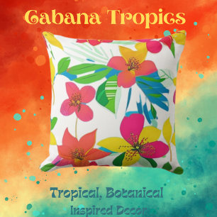 Almofada Corantes Tropicais Vermelho, Amarelo, Teto