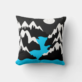 Almofada Cordilheiras montanhosas na foz do rio paisagem oc