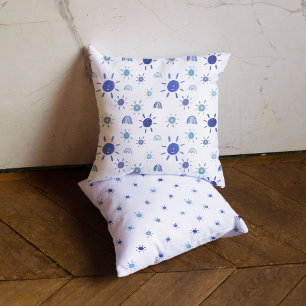 Almofada Cores d'água Sunshine em azul reversível