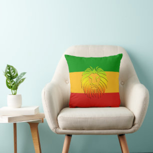 ALMOFADA CORES DE BANDEIRA RASTAFARI - COM LÍON