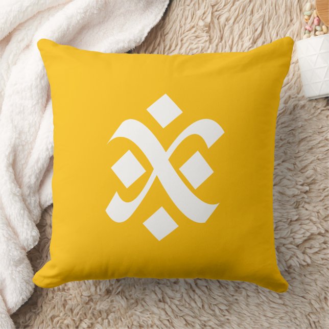 Almofada Cores de Boho Sólido Amarelo âmbar (Cobertor)