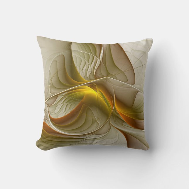 Almofada Cores de Metais Preciosos, Arte Abstrata Fractal (Frente)