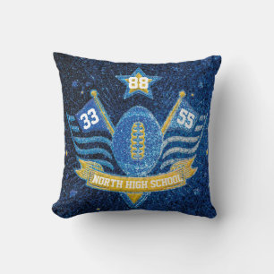 Almofada Cores do time de futebol da Escola de Glitter Azul