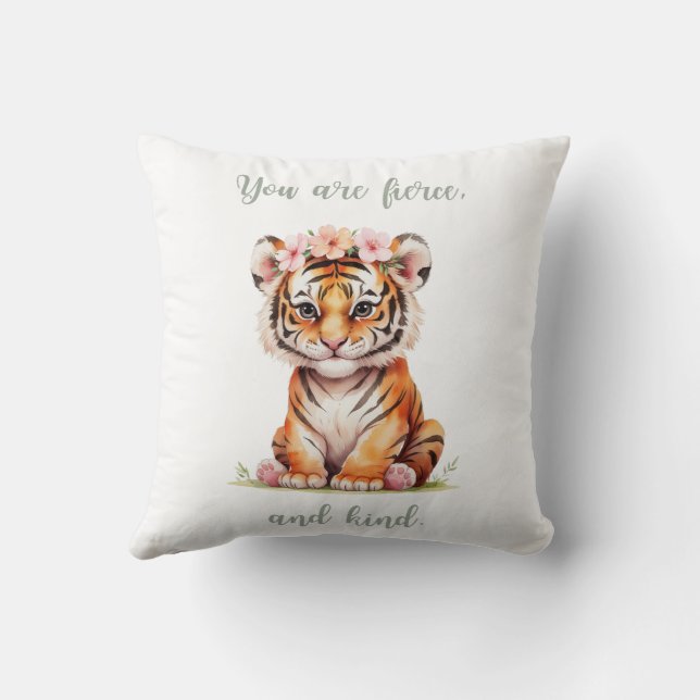 Almofada Cores Inspiradoras de Leão de Gato Selvagem (Verso)