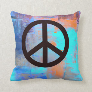 Almofada Cores "pintadas" com símbolo de paz