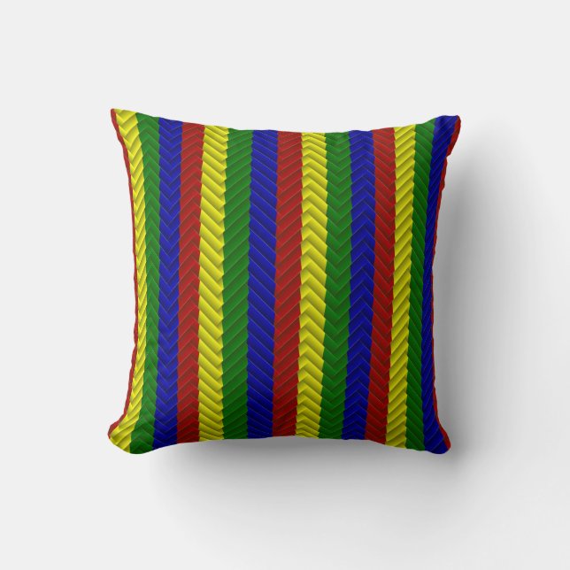 Almofada Cores Primárias Travesseiro decorativo Herringbone (Frente)