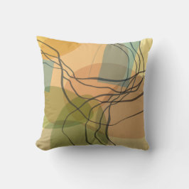 Almofada cores quentes do estilo do meio século art