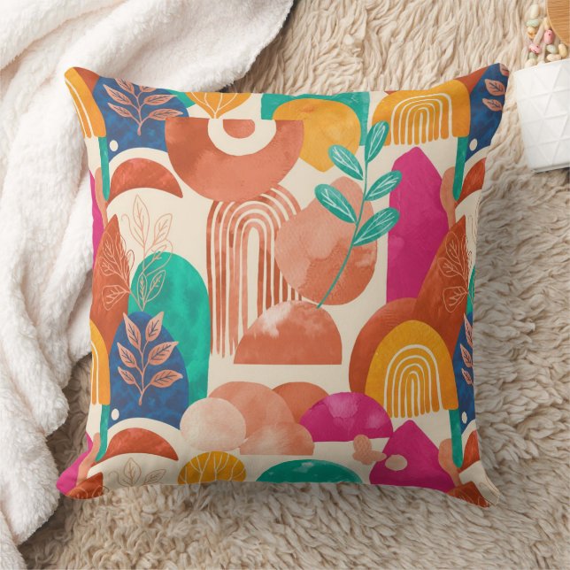 Almofada Cores Vibrantes de Boho (Cobertor)