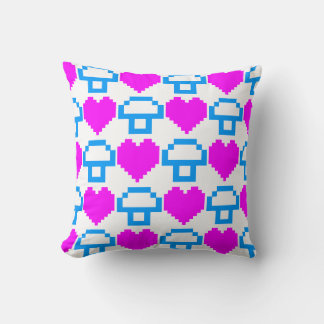 Almofada Corey Tiger 80s Vintage Pixel Corações Cogumelos