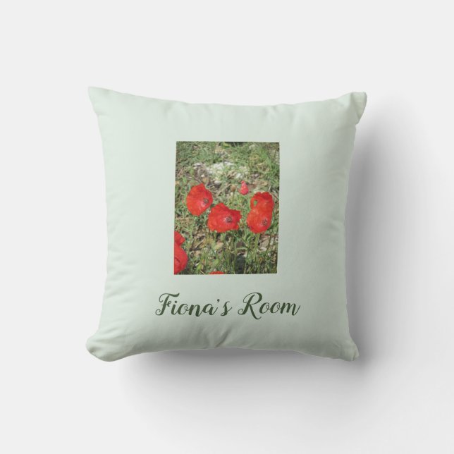 Almofada Corfu Red Poppies Cushion Personalizado (Frente)