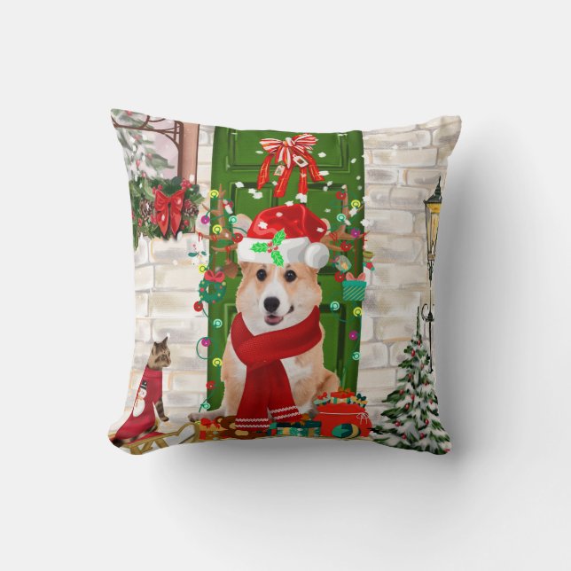 Almofada corgi Dog Christmas (Frente)