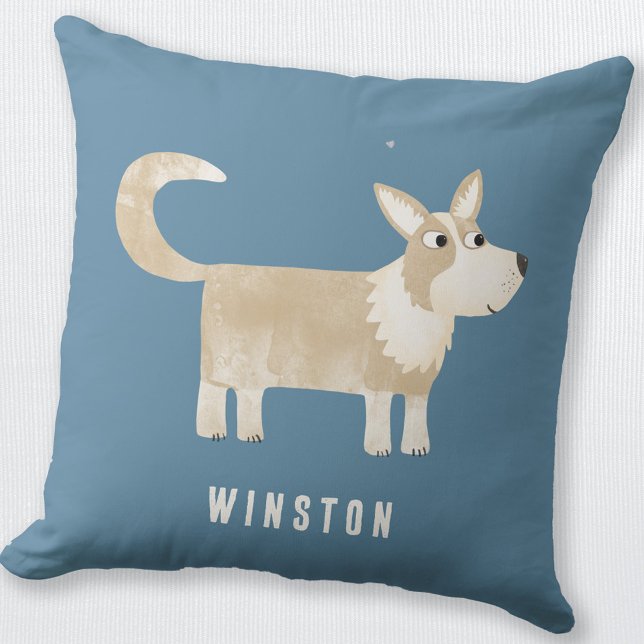 Almofada Corgi Dog Personalizado (Personalized name Corgi dog throw pillow for animal lovers)