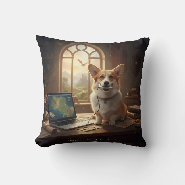 Almofada Corgi e Rato (Frente)