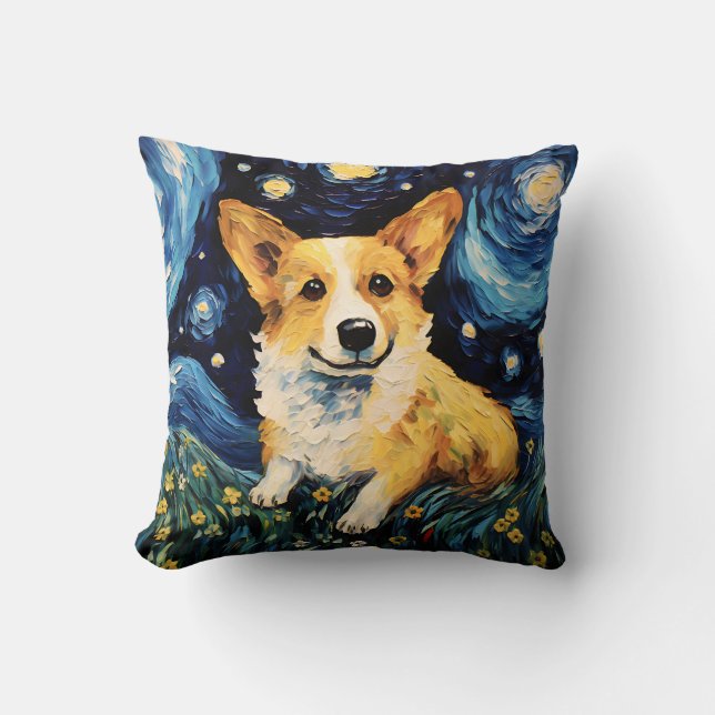 Almofada Corgi Starry Night (Frente)
