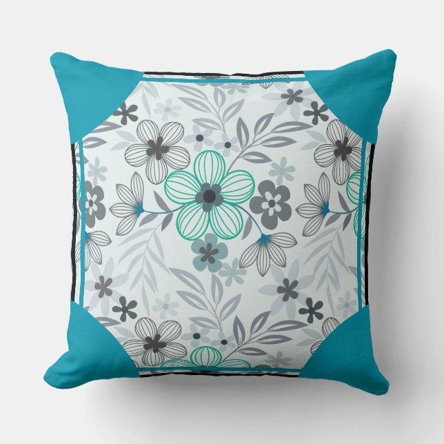 Almofada Cornerstone Blossom Turquesa (Frente)
