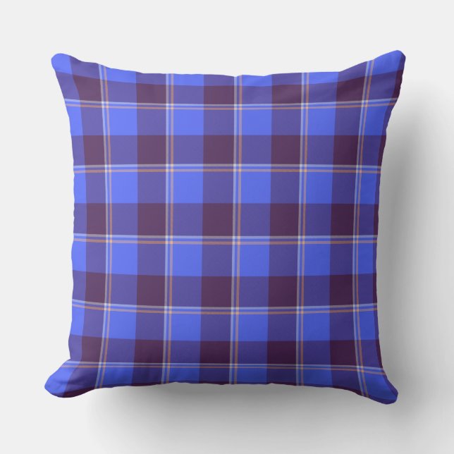 Almofada Cornflower Blue and Livid Brown Plaid (Frente)