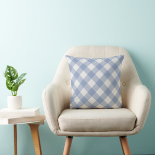 Almofada Cornflower Blue Country Cottage Gingham Stripes