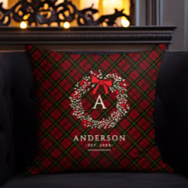 Almofada Coroa de Férias Xadrez Preppy com Monograma e Nome