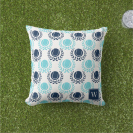 Almofada Coroa de Louro de Tênis Preppy - Azul Marinho e Tu