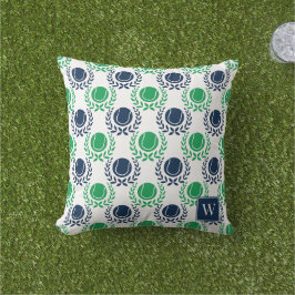 Almofada Coroa de Louros de Tênis Preppy - Azul Marinho e V