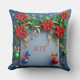 Almofada Coroa de Natal com Poinsettias