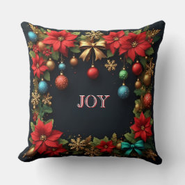 Almofada Coroa de Natal com Poinsettias
