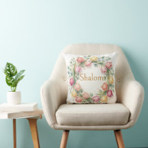 Coroa de Tulipas Eucalipto, Shalom Aquarela Dourad