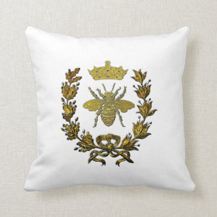 Almofada Coroa Dourado da grinalda da abelha & sua cor