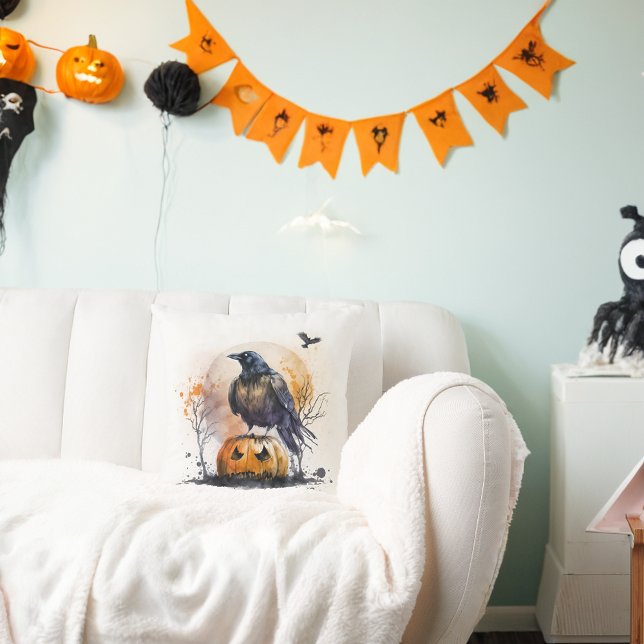 Almofada Coroa e Coelho do Halloween por Aquarela (Criador carregado)