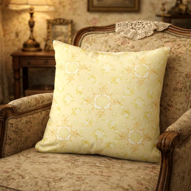Almofada Coroa Floral Com Padrão de Centros de Rosa (Criador carregado)