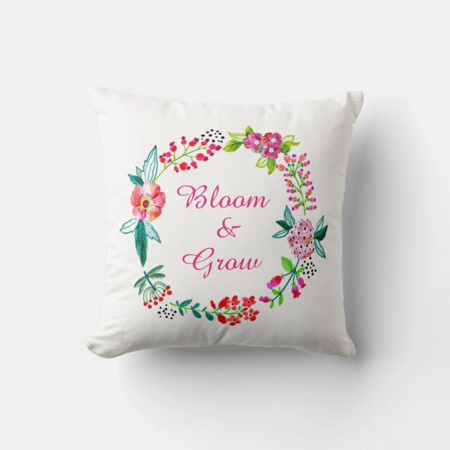 Almofada coroa floral personalizada (Frente)