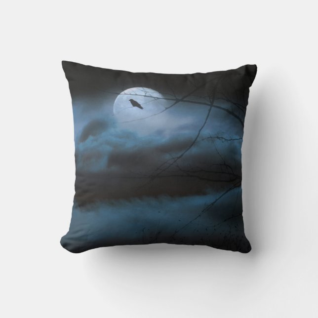 Almofada Coroa Noturna Azul E Travesseiro decorativo De Lua (Frente)