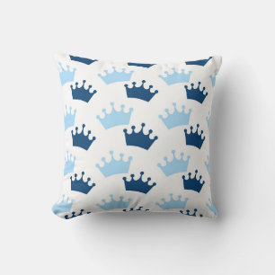 Almofada Coroa Real Azul Conto de Fadas Príncipe Decoração