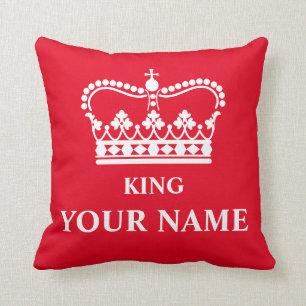 Almofada Coroa Vermelha Dupla-Lado do Rei Personalizado
