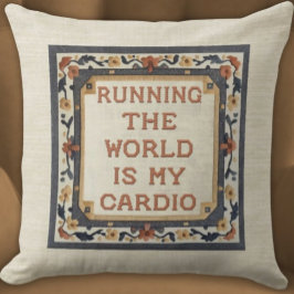 Almofada Correr o mundo é a minha Malhação cardio Faux Stit
