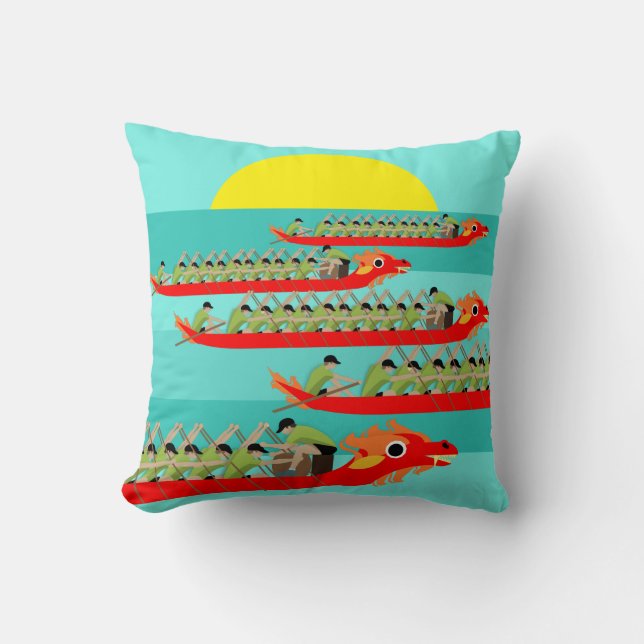 Almofada Corrida de Barcos Dragões (Frente)