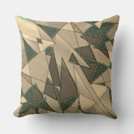 Almofada Corte triangular bege em 'fundo verde escuro'