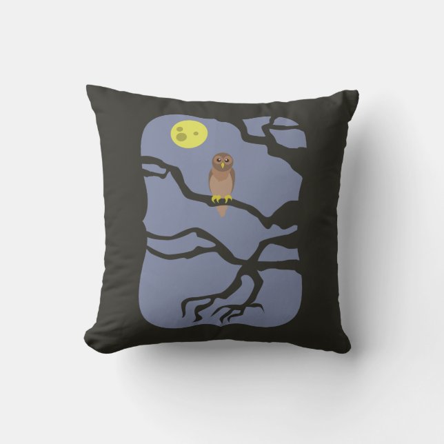 Almofada Coruja Assustadora de Halloween (Frente)
