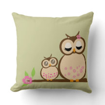 Coruja bonito da mamã e do bebê