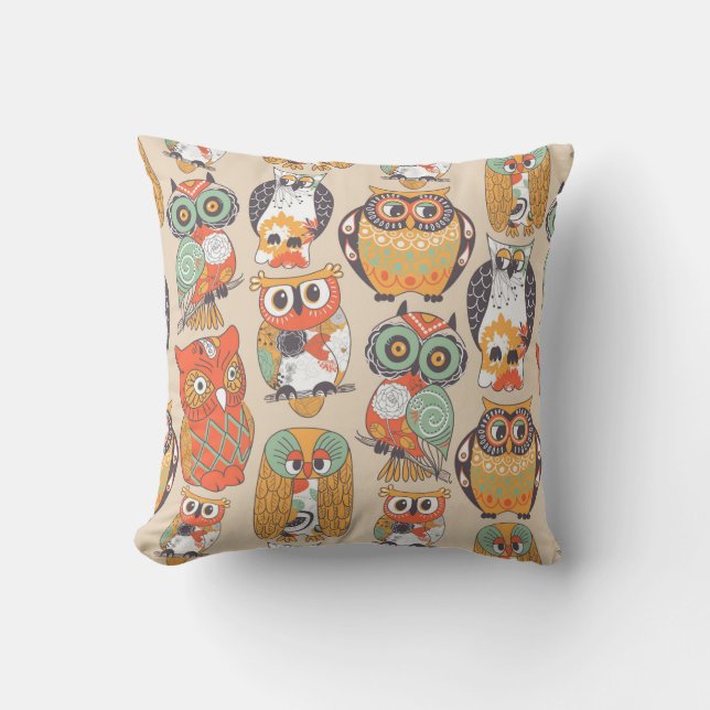 Almofada Coruja de Travesseiros decorativos de Coleção Owl  (Frente)