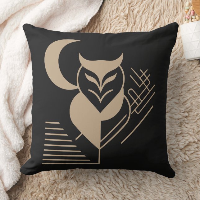 Almofada Coruja geométrica com lua crescente (Cobertor)