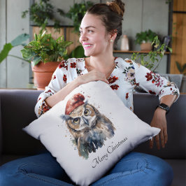 Almofada Coruja Invernal Encantada, personalizada