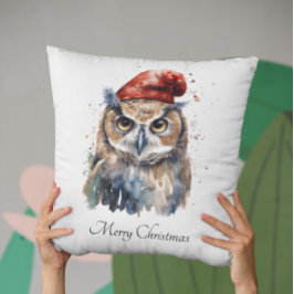 Almofada Coruja Invernal Encantada, personalizada