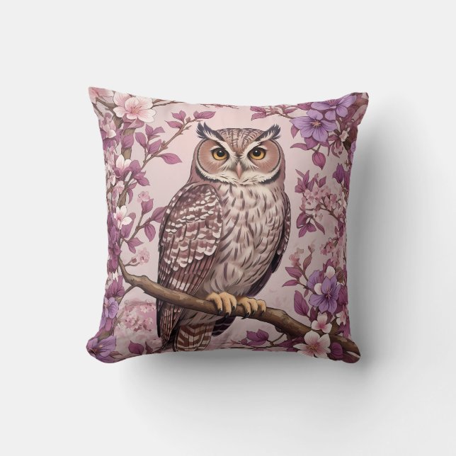 Almofada Coruja Roxo-Roxo Elegante (Frente)